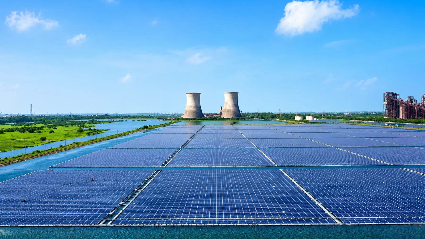 Solar photovoltaic power plant generating clean energy